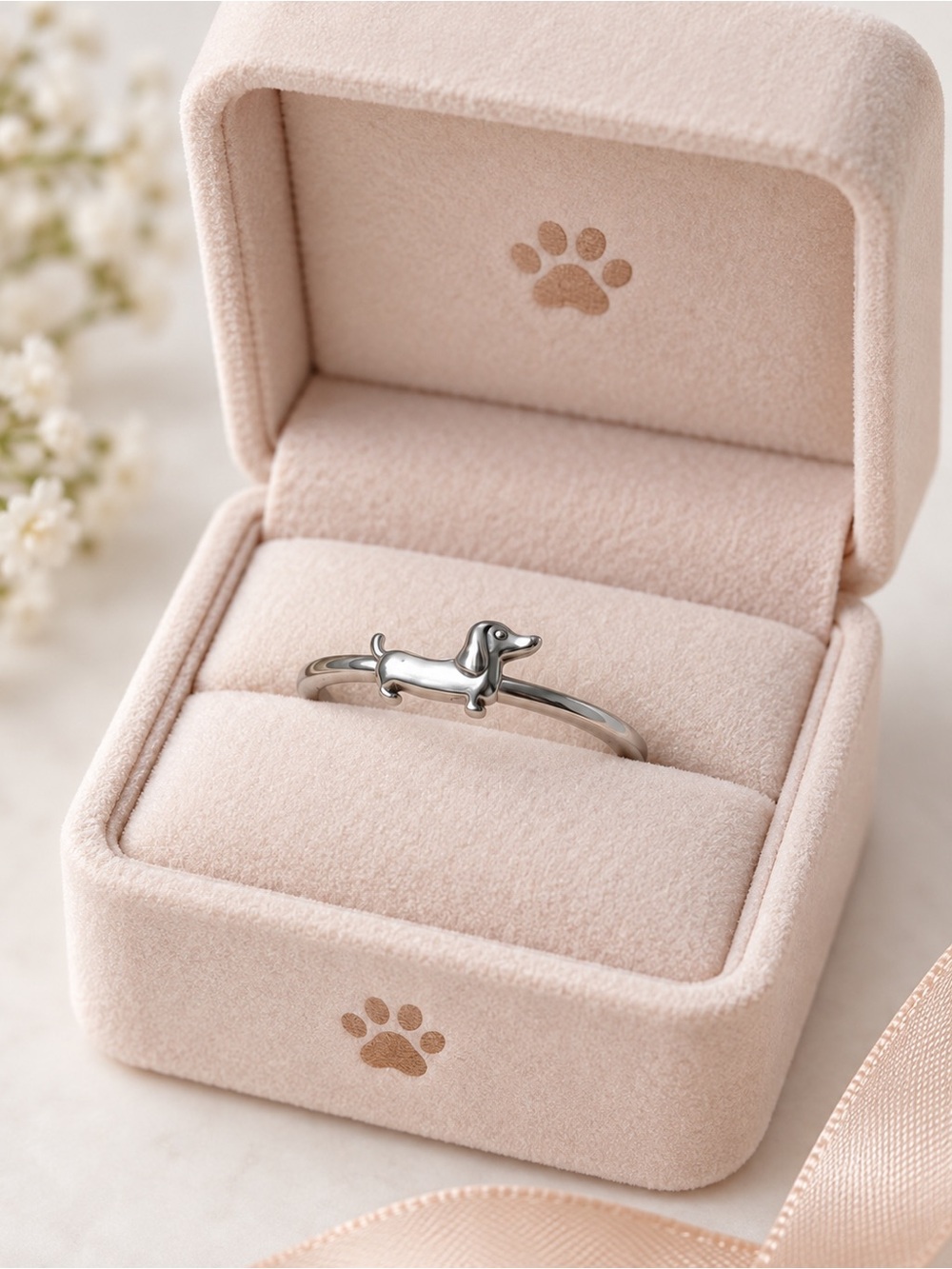 Sterling silver weiner dog ring sizes 8,9